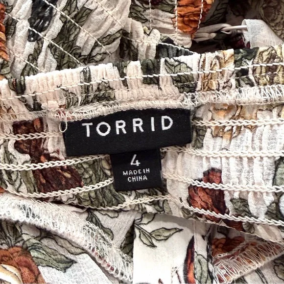 Torrid Sleeveless Floral Butterfly Open Front Top Dress - Picture 14 of 16